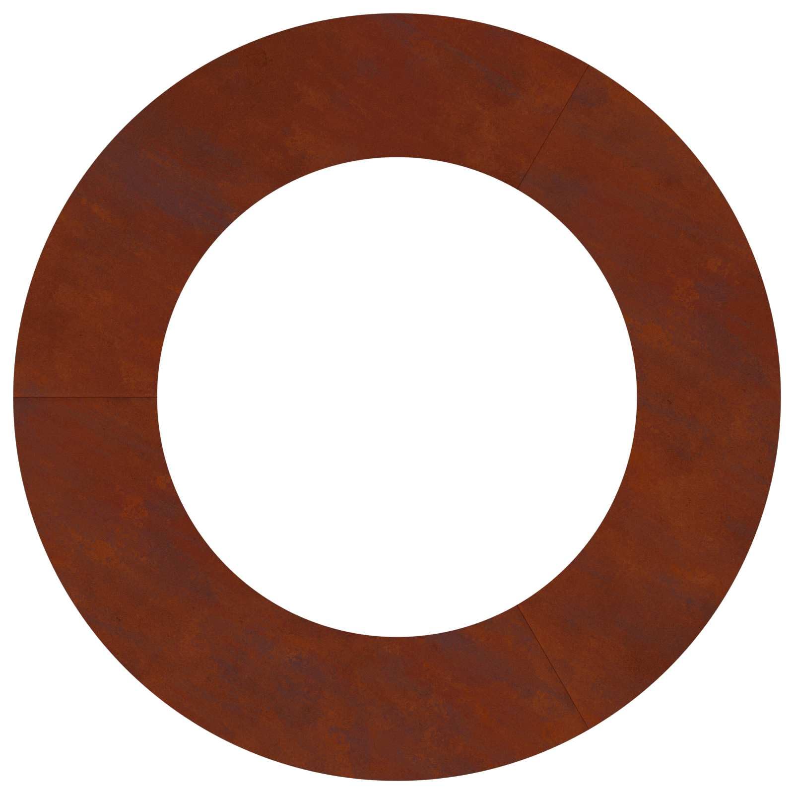 Lot de 5 Anneaux d'arbre en Acier Patiné Marron, Bordures de Jardin Décoratives pour Protection des Racines, Ø 50/80 cm, Entourage Moderne pour Arbres et Aménagement Paysager