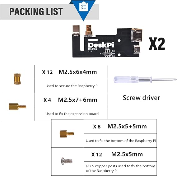 GeeekPi Micro HDMI to HDMI Adapter Board for Raspberry Pi 5 / Pi 4B, Compatible with DeskPi RackMate Accessories 10 inch 1U SBC Rack Shelf