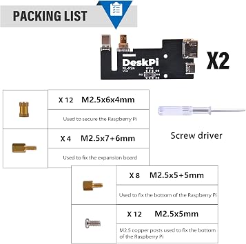 GeeekPi Micro HDMI to HDMI Adapter Board for Raspberry Pi 5 / Pi 4B, Compatible with DeskPi RackMate Accessories 10 inch 1U SBC Rack Shelf