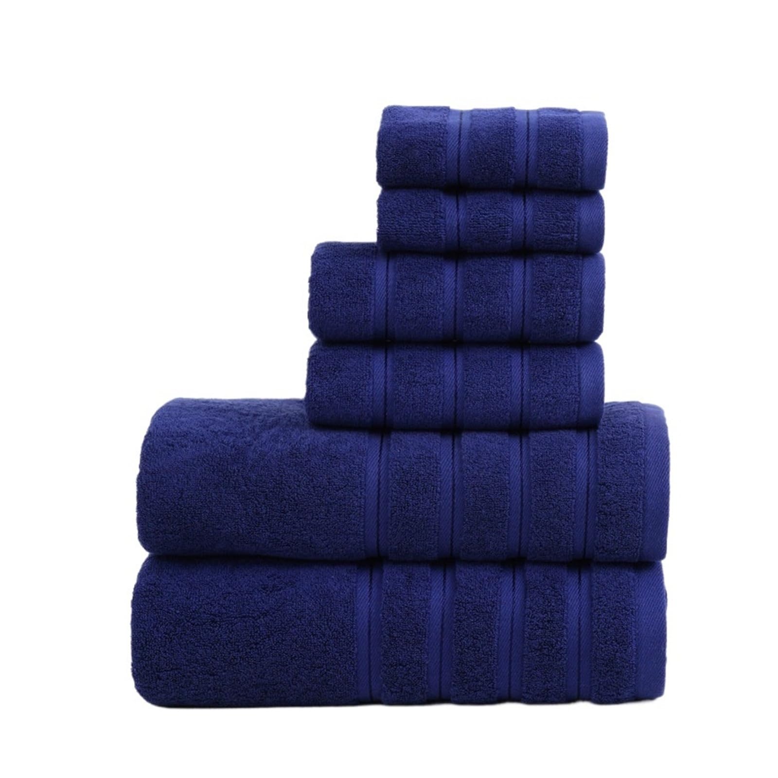CHTKAGV 3-Piece Cotton Towel Set, Highly Absorbent Bath and Washcloths for Beach and Bathroom(Dark blue,35X35cm)