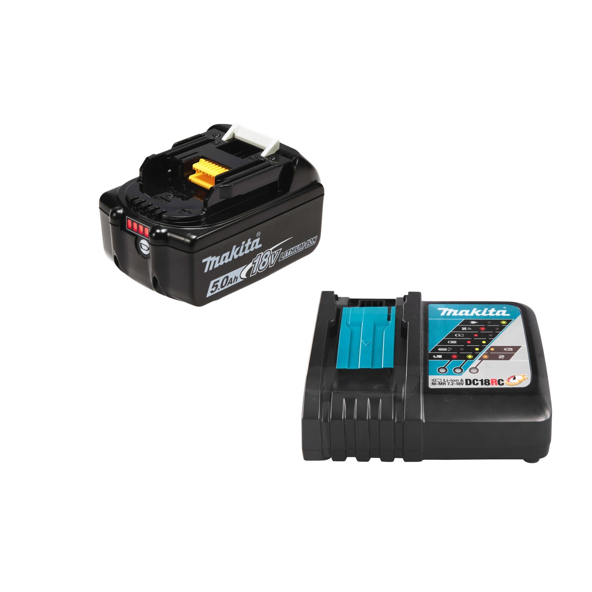 Makita BL1850B Kit de Batería y Cargador 18 V 5 Ah LXT Litio Ion
