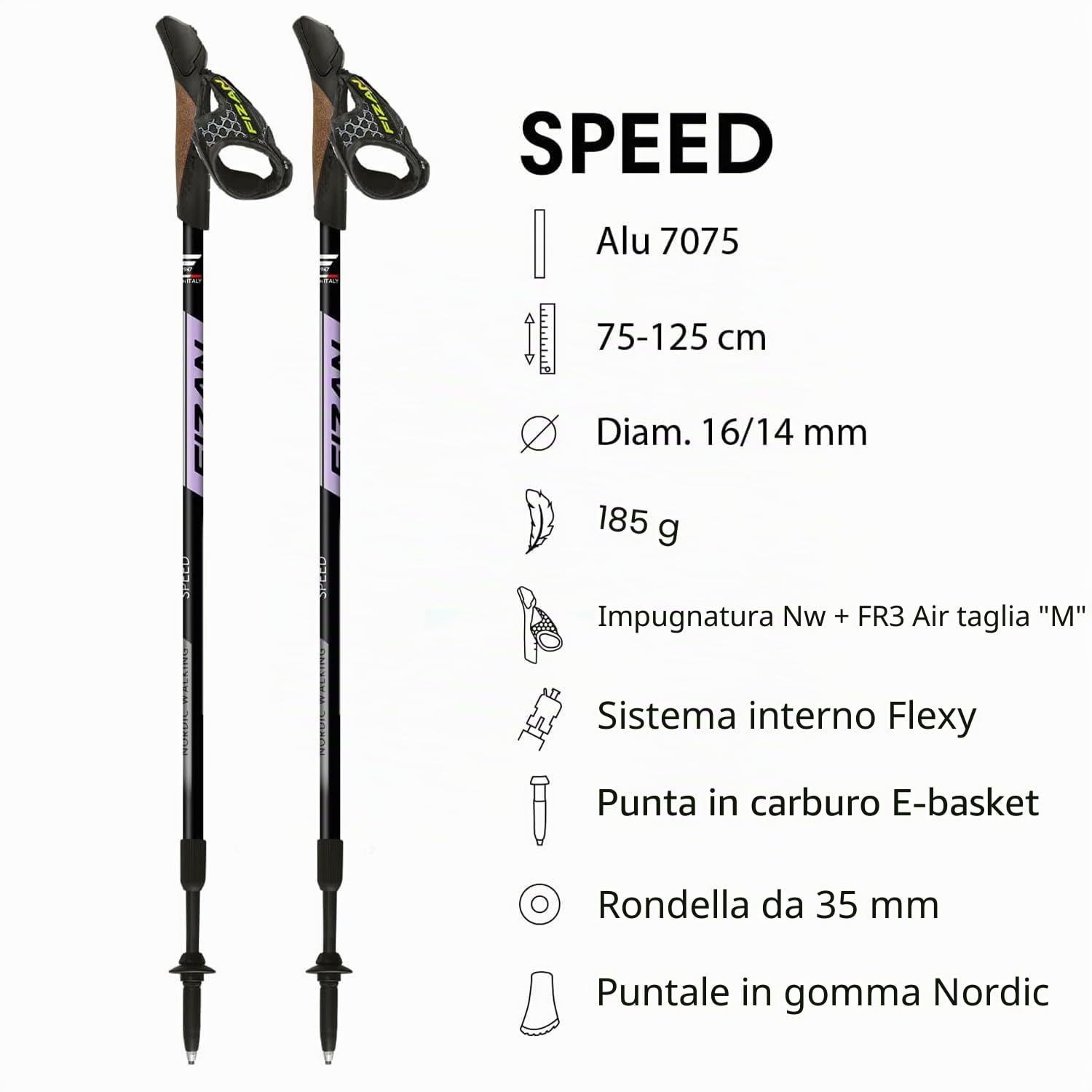 FIZAN Speed Swift Model, Bastoncini da Escursionismo e Nordic Walking Unisex Adulto