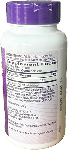 Miniatura 2 de Naturol Melatonin 5mg Fast Dissolving Tablets, 250 Count