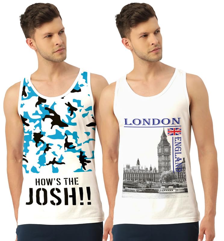 boldecy Men's Regular Fit Trendy Printed Sleevless Vest with Elegant Design | Super Soft Comfortable Light Weight Casual Innerwear Sando/Baniyan-picture-35