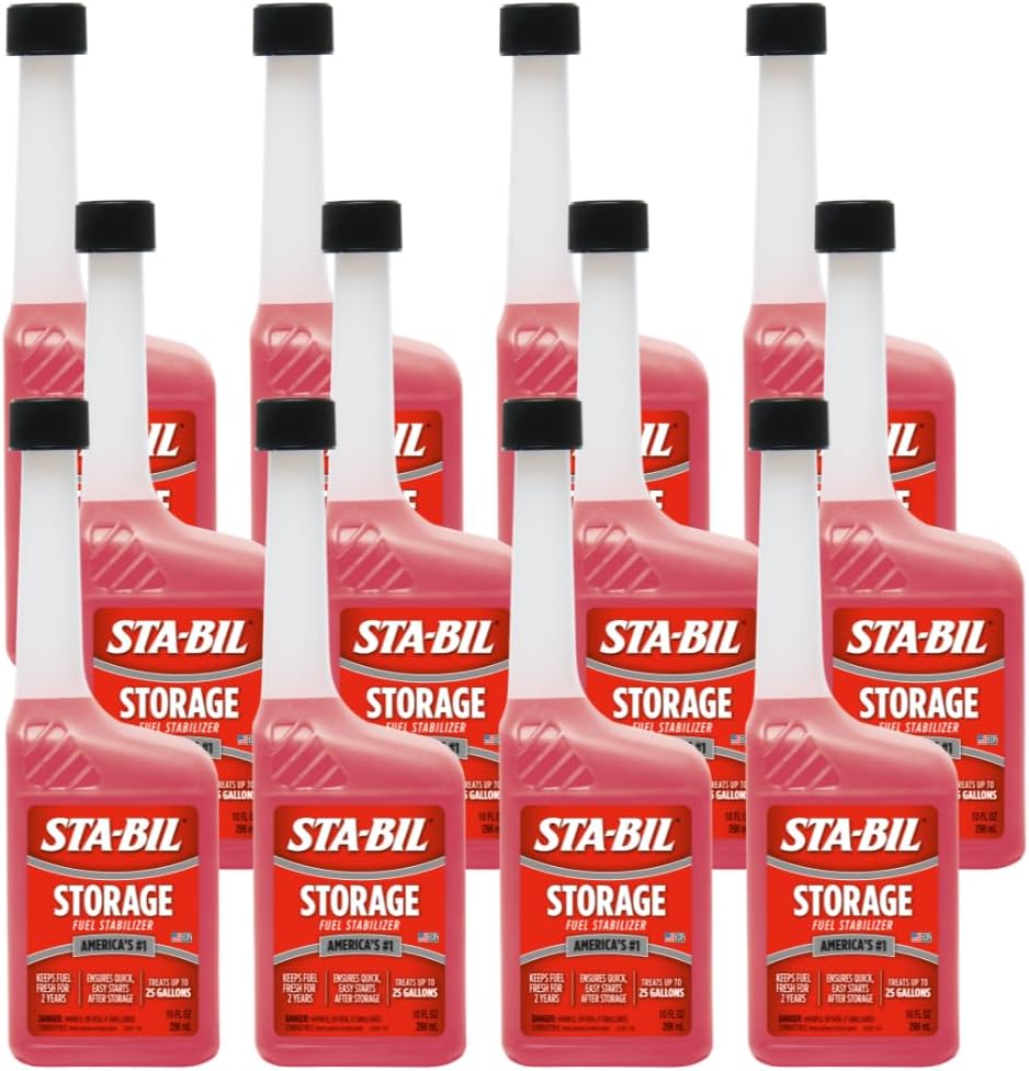 STA-BIL Storage Fuel Stabilizer | Keeps Fuel Fresh for 24 Months, Prevents Corrosion, Gasoline Treatment Additive that Protects System, Gas Stabilizer for Storage, 10 oz. (12 Pack)