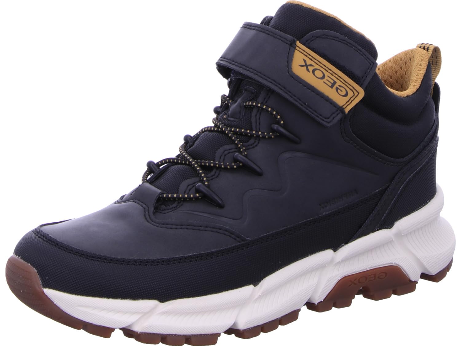 Geox Boy's J FLEXYPER Plus Ankle Boot, Black Dk Yellow, 1