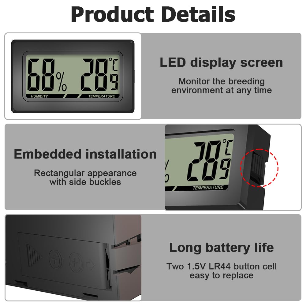 2 Pièces/3 Pièces Thermomètres Hygromètre Intérieur,Moniteur Numérique LCD de Jauge D'humidité Intérieure pour Humidificateurs Réfrigérateur Serre Jardin Cave Placard
