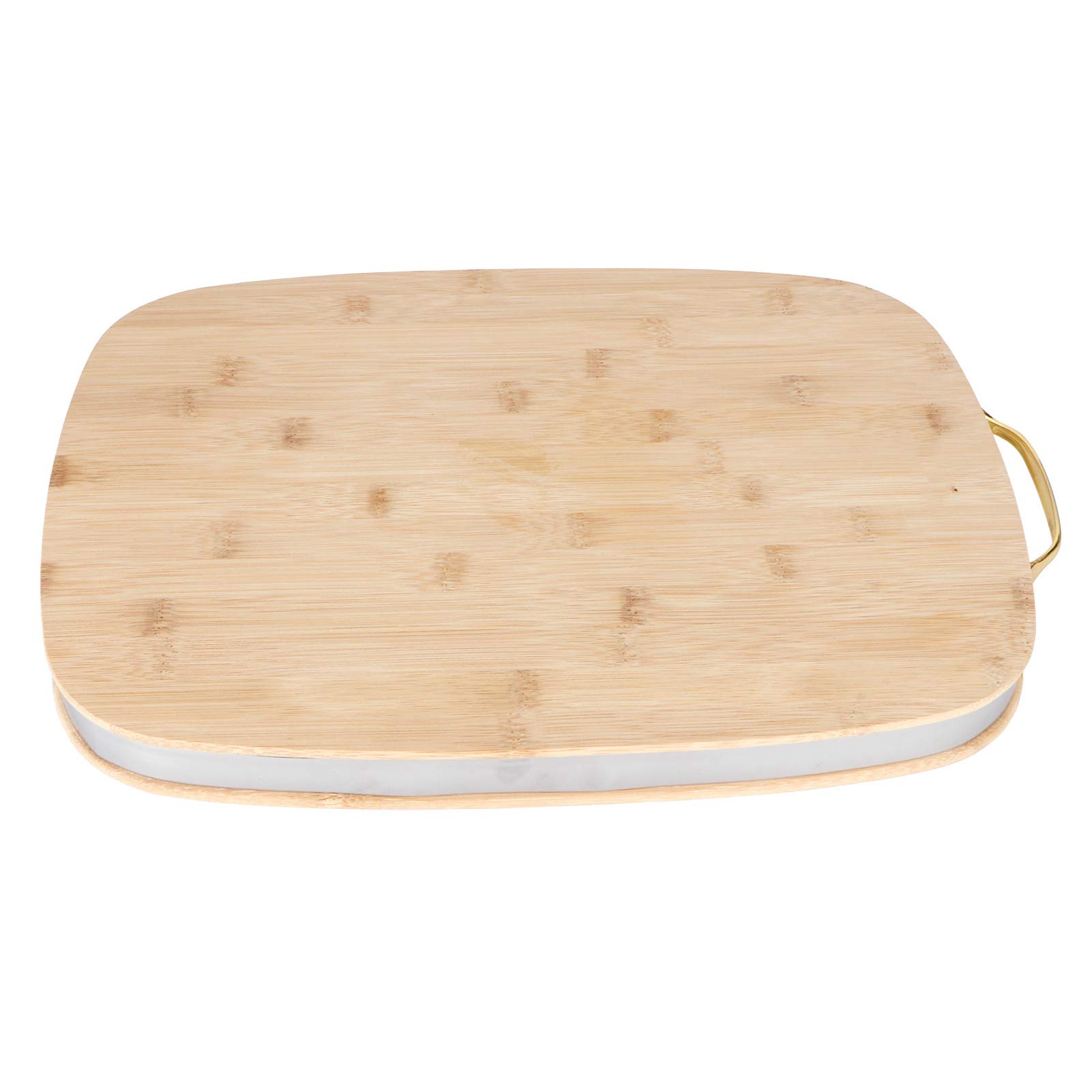Cocoarm Bambusowa Deska do Krojenia Deska do Krojenia 40 X 30 X 3,4 Cm Prostokątna Ciasta z Metalowym Uchwytem Grube Bambusowe Narzędzie Kuchenne Przygotowywania Posiłków Krojenie Chleba Mięso Warzywa