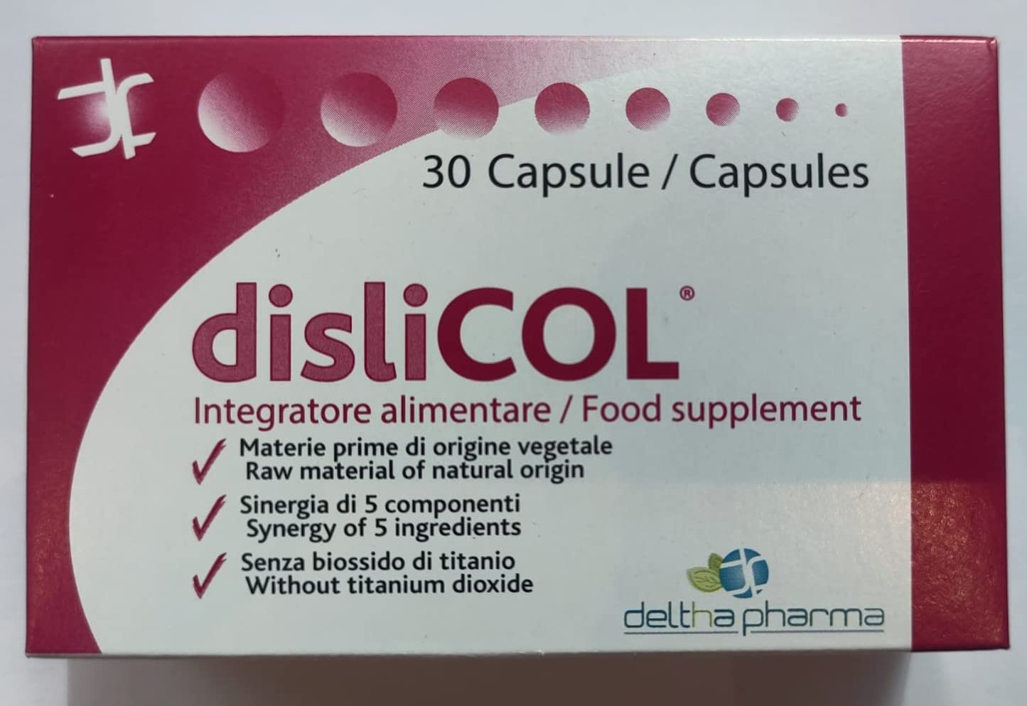 Dislicol Integratore Alimentare di Riso Rosso Fermentato (monacolina K), Policosanoli, Acido folico, Estratti di Carciofo e Poligonio (resveratrolo), utile per il controllo del colesterolo - 30 caps