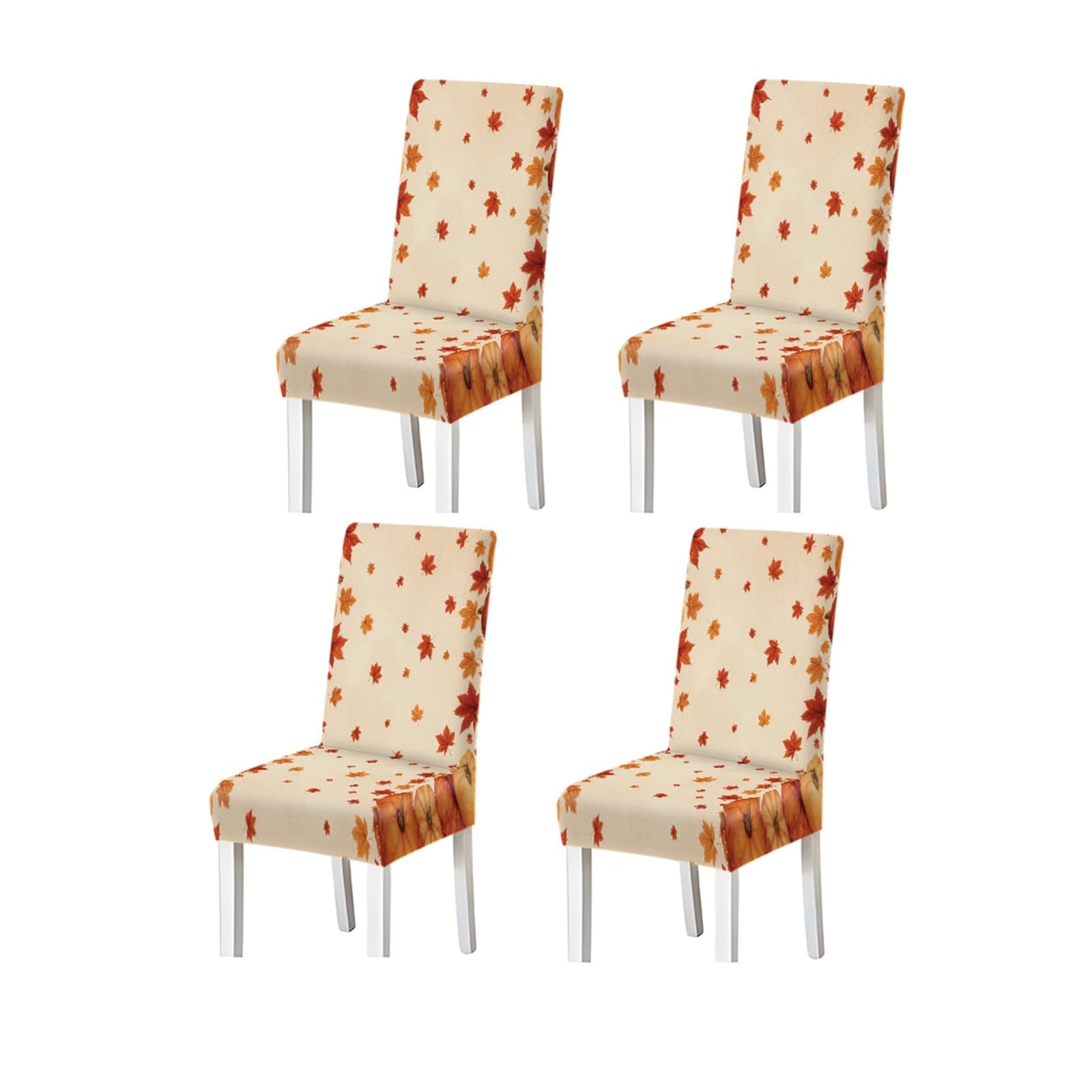 BOSUYBN Autumn Maple Leaves Print Stretch Dining Chair Covers, Set Of 2/4/6 Furniture Protectors for Home Dining Room(4PCSChair cover)