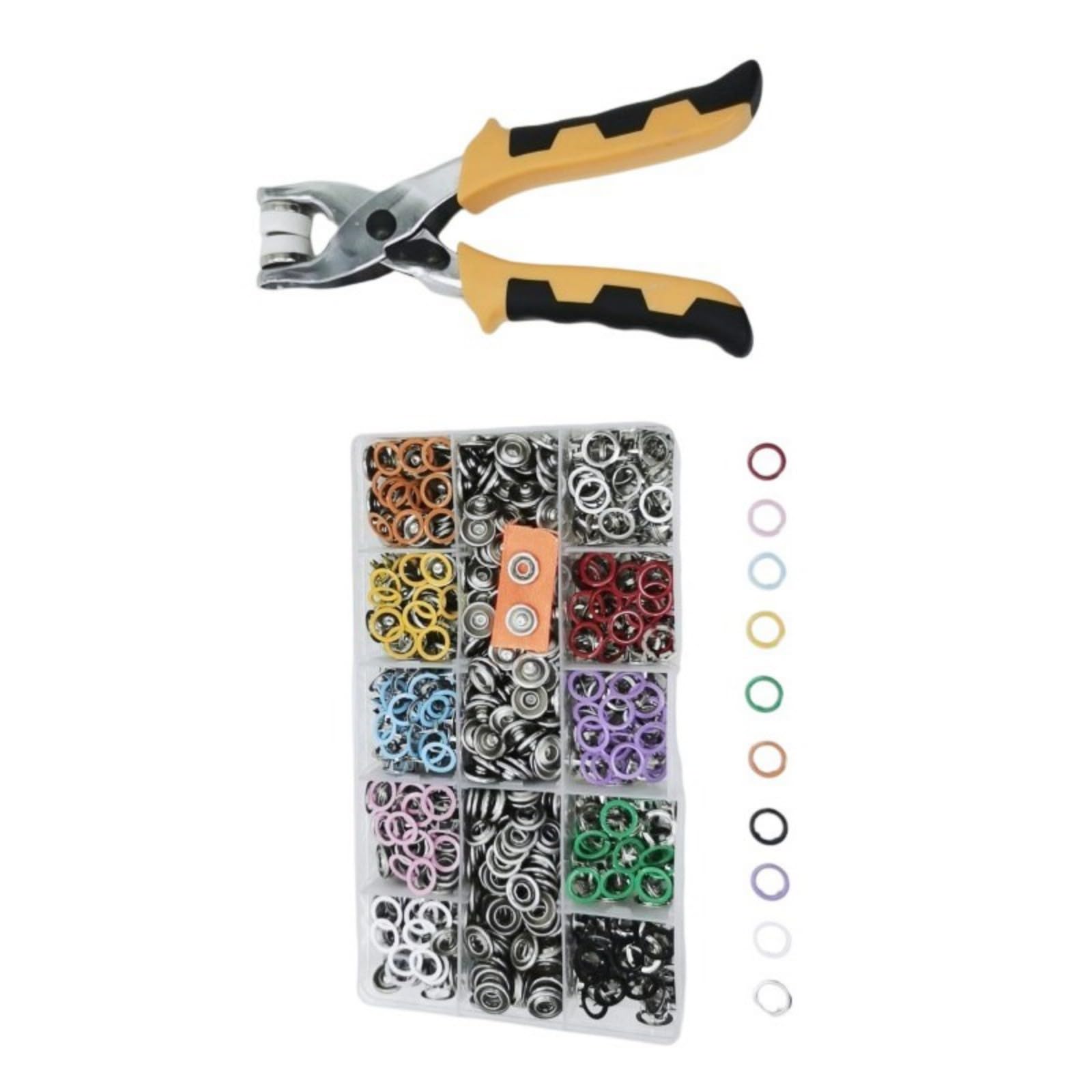 NEWFT 11mm Metal Button Set Includes Installation Plier Suitable for Various Materials Fashion Button for Secure Hollow Fasteners