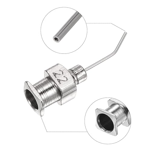 Miniatura 4 de HARFINGTON 12 agujas dispensadoras, calibre 22, punta roma, de acero inoxidable, 45 grados, con conector Luer Lock para cartuchos de tinta,