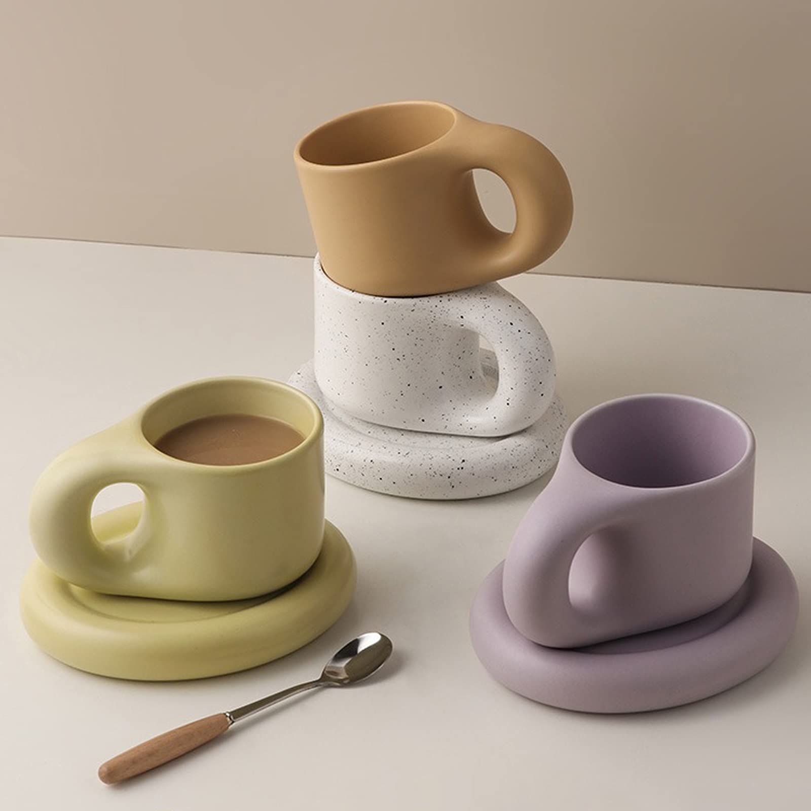 Tazza da caffè Tazza da caffè in Ceramica Semplice Tazza da Ragazza Carina Popolare novità Creativa, Tazza da Ufficio di Grande capacità, Tazza da tè per caffè