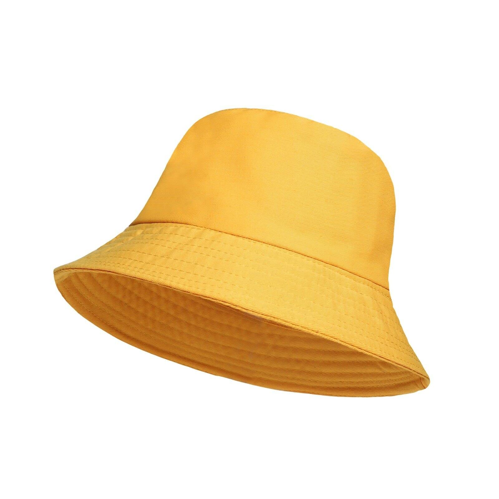 Mad Ink Unisex Fisherman Summer Festival Union Jack UK Flag Cotton Bucket Hat (One Size, Yellow)