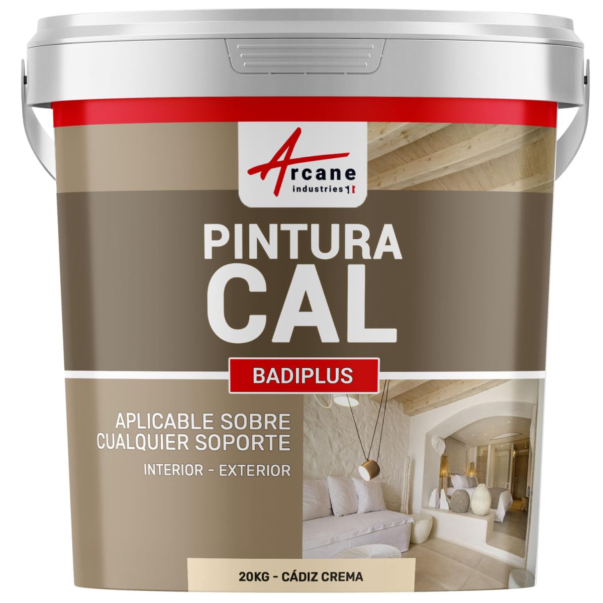 ARCANE INDUSTRIES Jabelga de Cal para Paredes Interiores y Fachadas Exteriores - BADIPLUS - Cádiz Crema