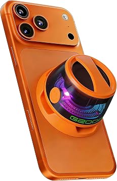 G200 Magnetic Bluetooth Speaker Mini, 9-Core Magnet for Metal Surfaces, 40mm Driver with Bass & RGB Light, 7H Playtime IPX5 Waterproof, Phone Stand for Camping & Home Gifts1 Orange