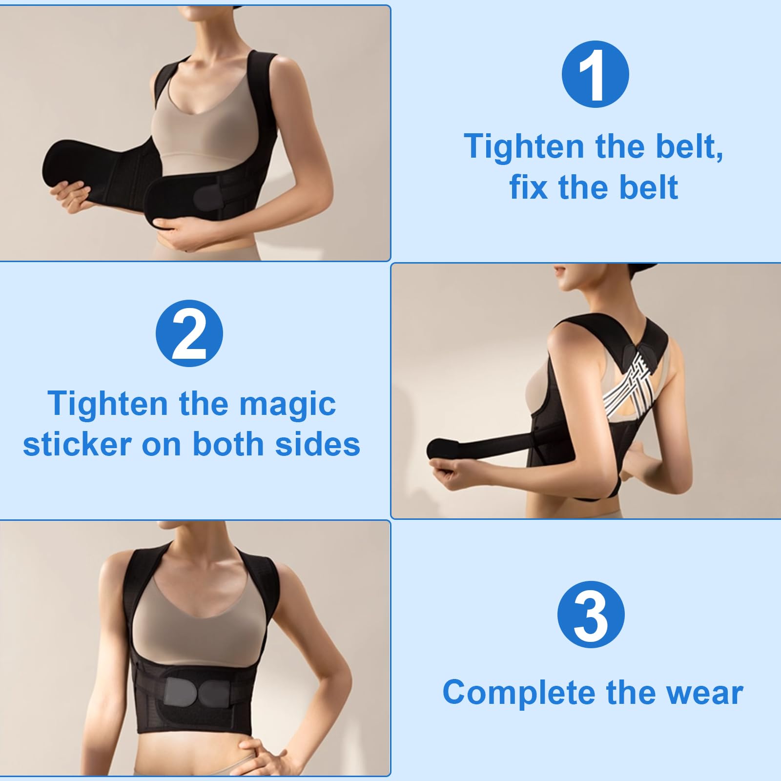 Ceinture de posture réglable correcteur dos épaules soutien colonne vertébrale