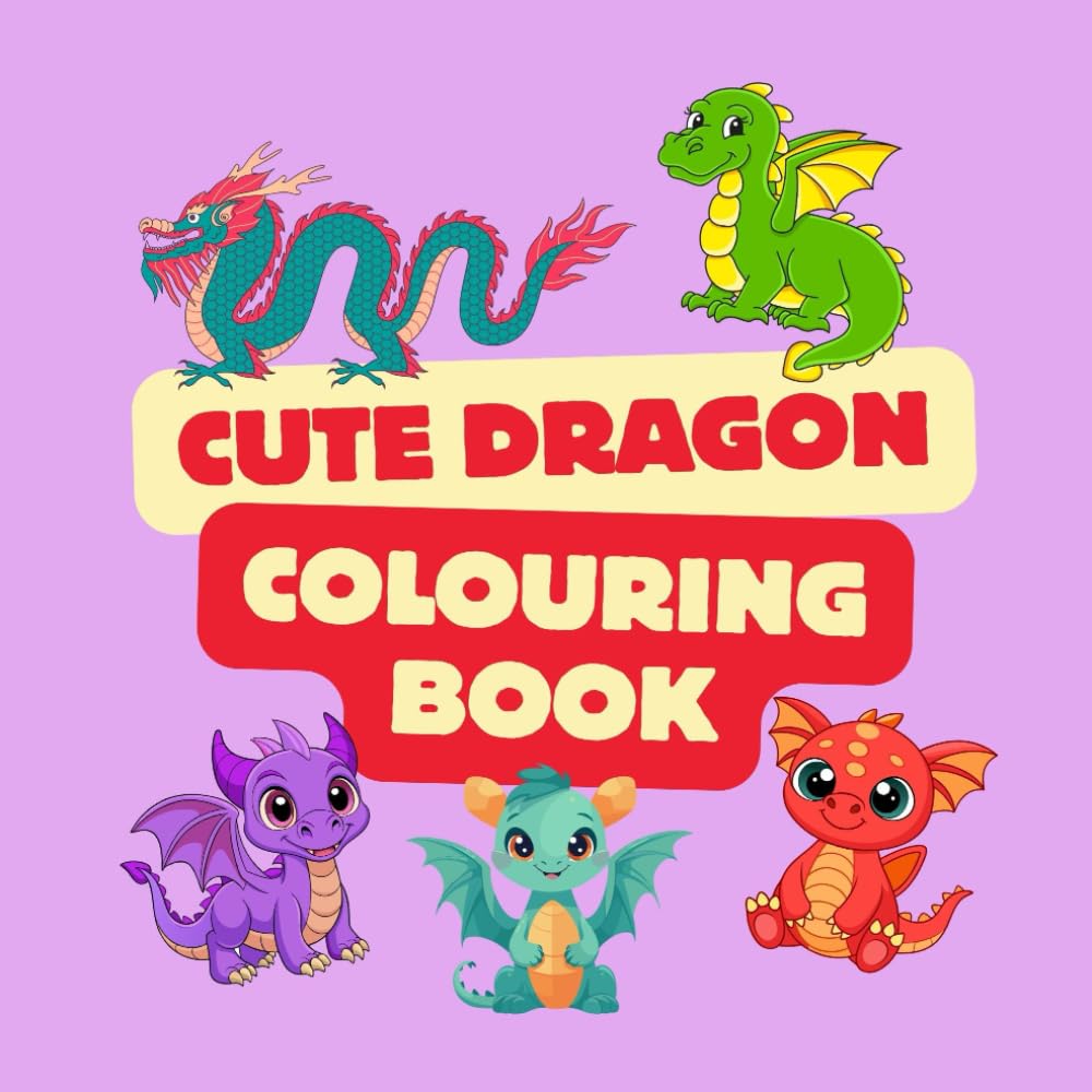 cute dragon colouring book