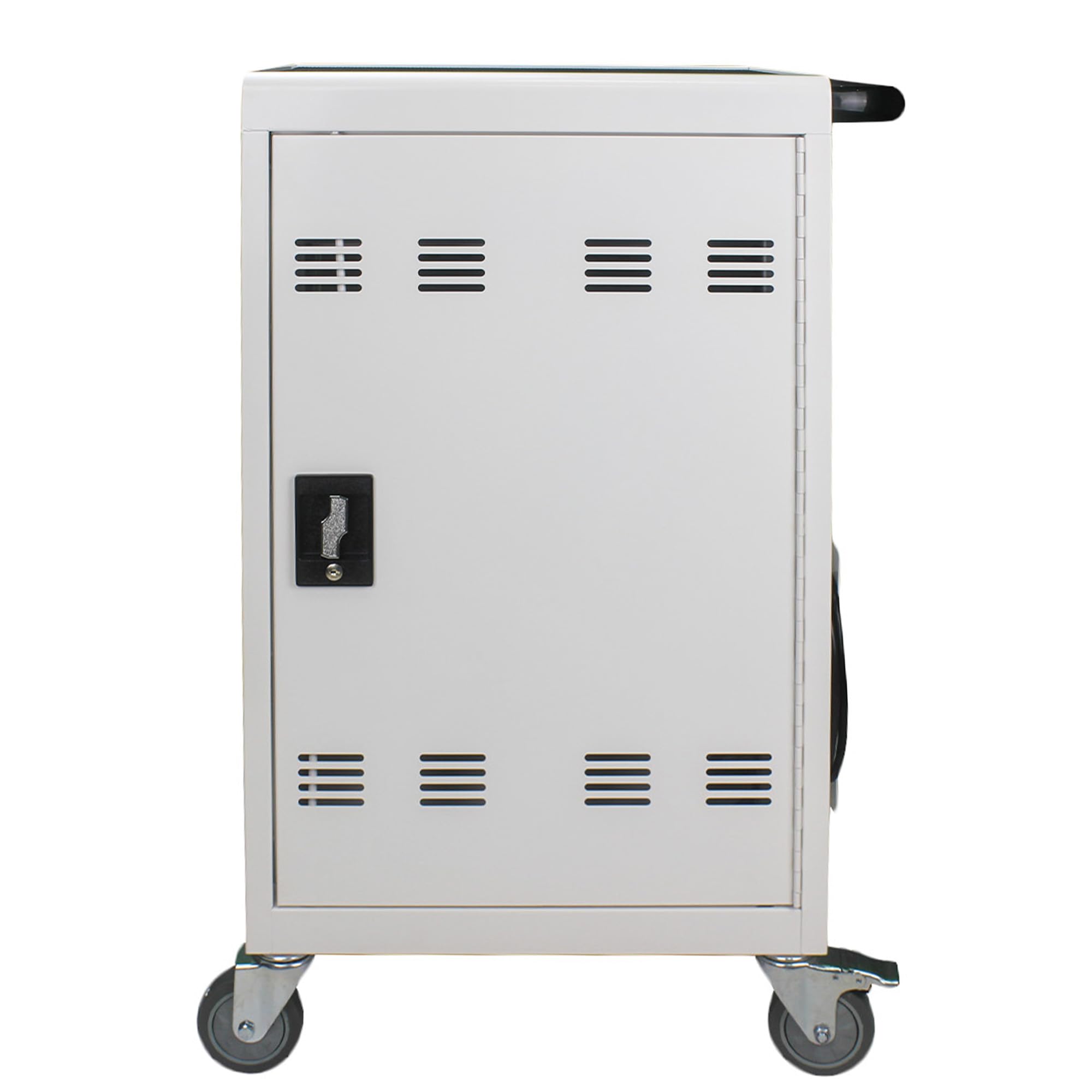 30+2 Bay Mobile School Charging Cart Station,for Tablet,Laptop Computer,with Power Strip Included,Assembly Required,White