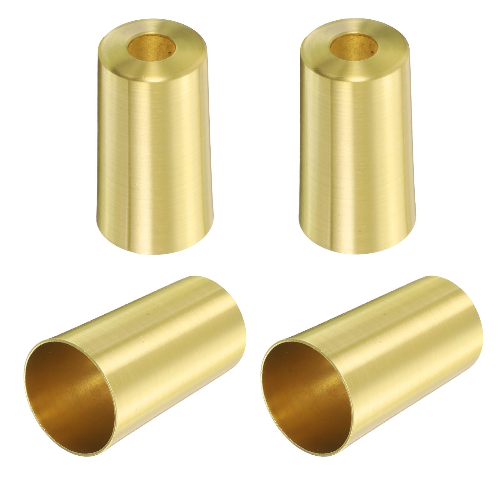 uxcell 4Pcs Metal Furniture Feet Cover, 1 x 2 Inch Conical Gold Table Foot Cap Increase Height Furniture Pads Leg Cover Protector for Chair, Table,