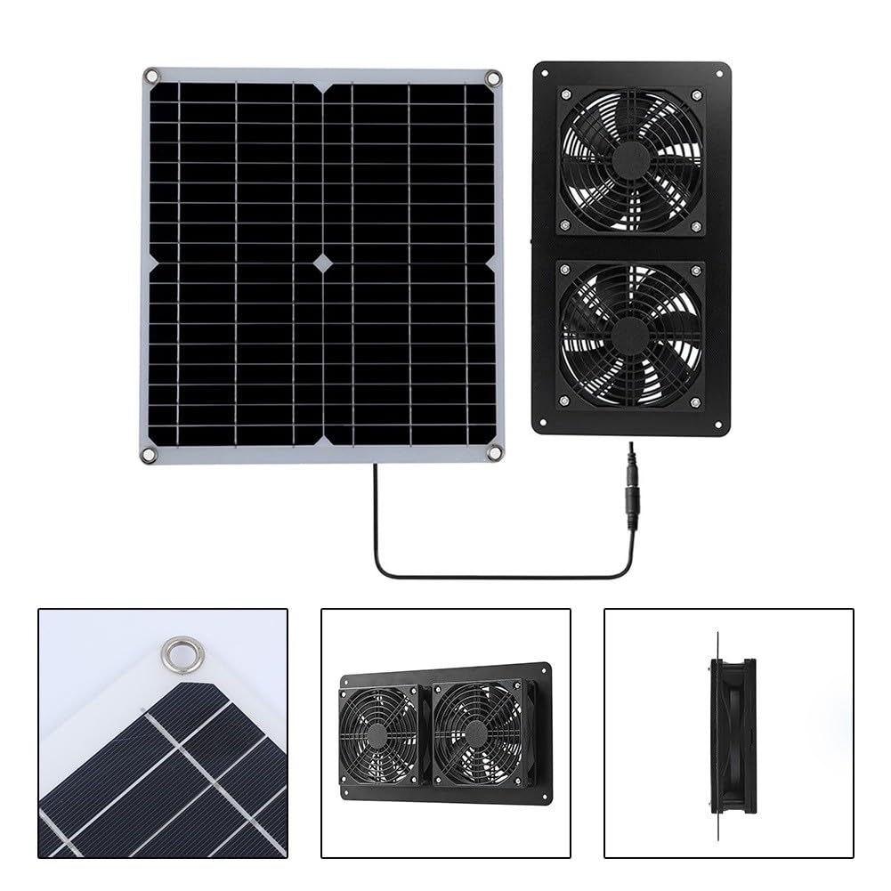 Ventola di estrazione solare esterna 30W 12V impermeabile pannello solare estrattore aria ventilatore per cani pollaio camper serra utensili elettrici