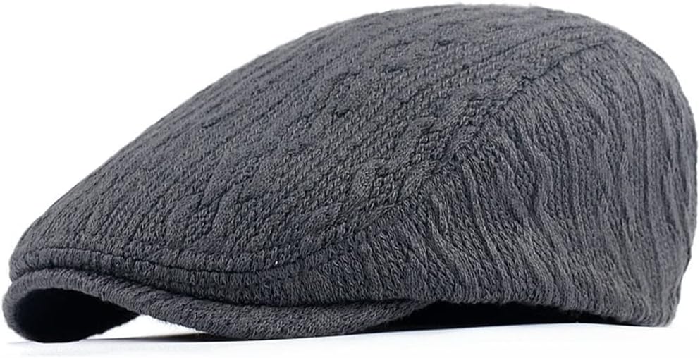 VIDI Beret Hat Fashion Knit Newsboy Winter Warm Flat Cap Ladies Men Ivy Solid Color Duckbill