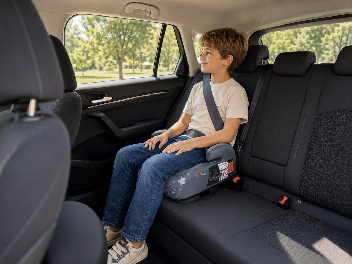 Seggiolino Alzatina Auto Bimbi Nero I-Size ECE R129, Rialzo Bimbi 125-150 Cm, 22-36 Kg, 6-12 Anni, Gruppo 3, Facile Da Trasportare - Sfoderabile E Lavabile