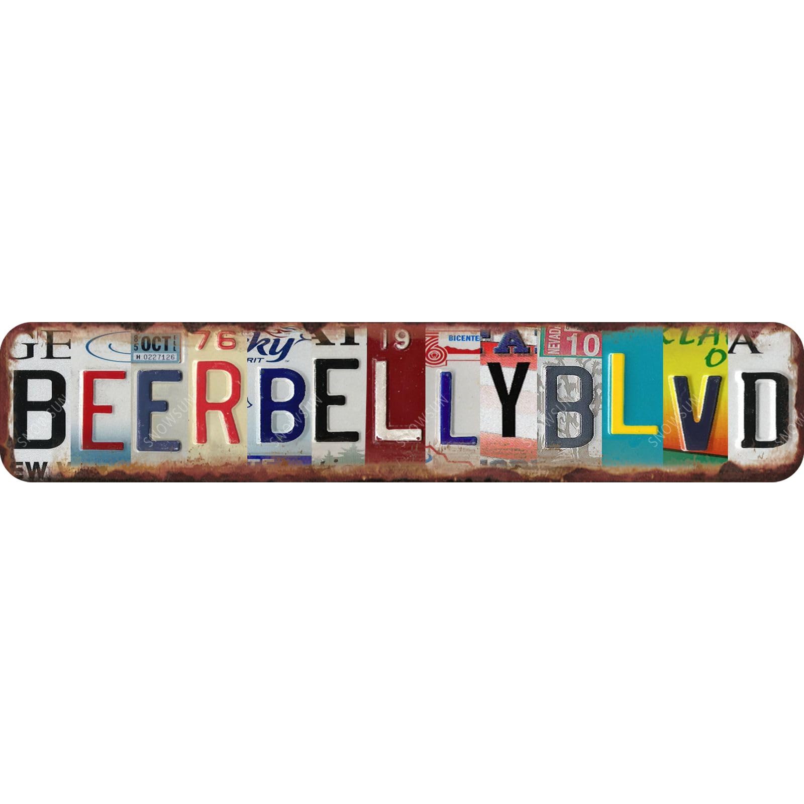 Beer Belly Blvd Retro Metal Signs Funny Tin Sign Wall Decor for Bar Pubs Kitchen 4x16 Inch