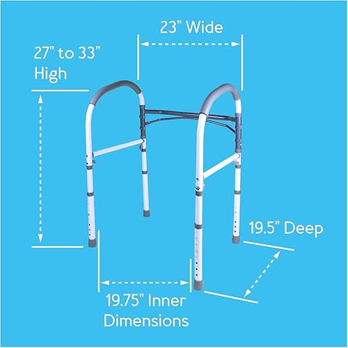 Vista 13 de Carex E-Z Lock - Asiento de inodoro elevado, elevador alargado para asiento de inodoro, añade 5 pulgadas de altura, capacidad de 300 libras, asiento
