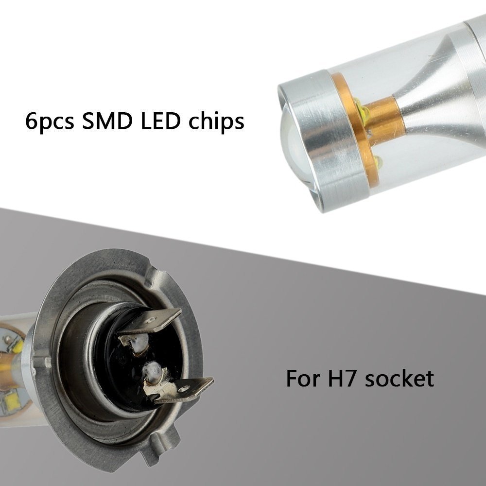 KaTur 2 x 6-SMD 950LM H7 biała dioda LED do samochodu przeciwmgielna tablica rejestracyjna światło hamowania pojazdu światło postojowe żarówka