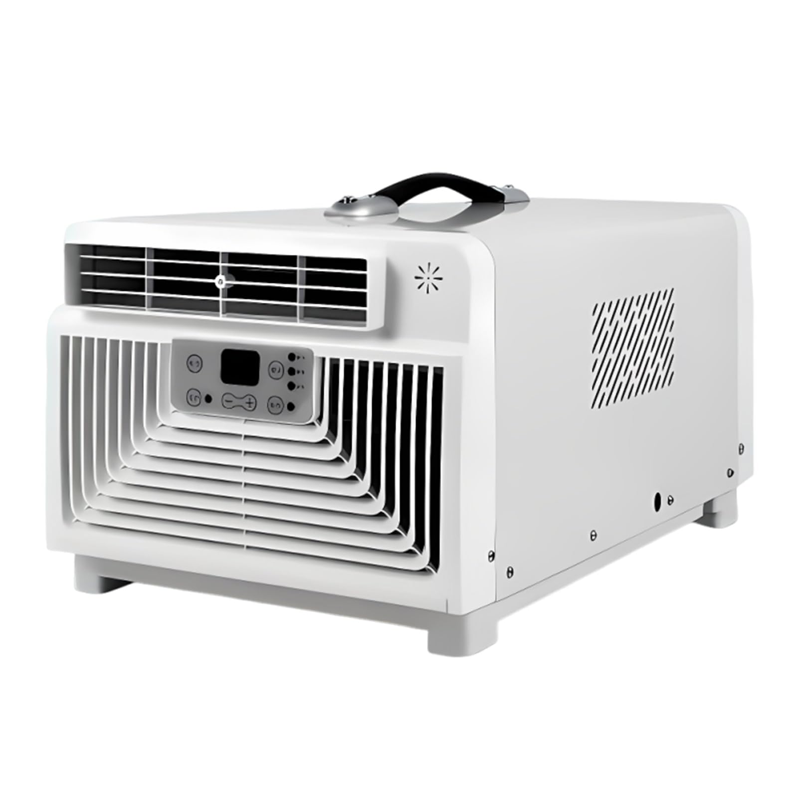 Portable Air Conditioner and Heater, 3400 BTU AC Unit for Camping Tent, Low Power 300W Small Camper Cooler with Dual Hose Flanges, No-Drain Window Kit Design