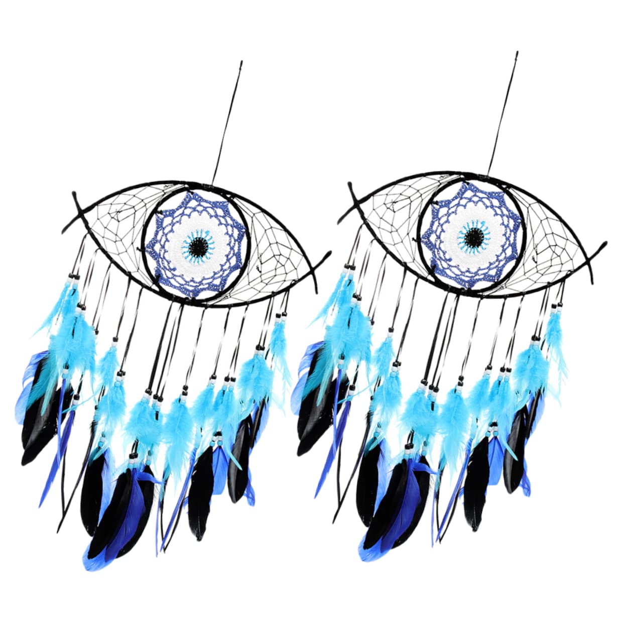 Ciieeo 8 Piezas Decoración De Pared Kits De Campanas De Viento Decoración Americana Colgante De Coche Decoración del Mal De Ojo Atrapasueños para Colgar En La Pared Ojo Atrapasueños Pluma