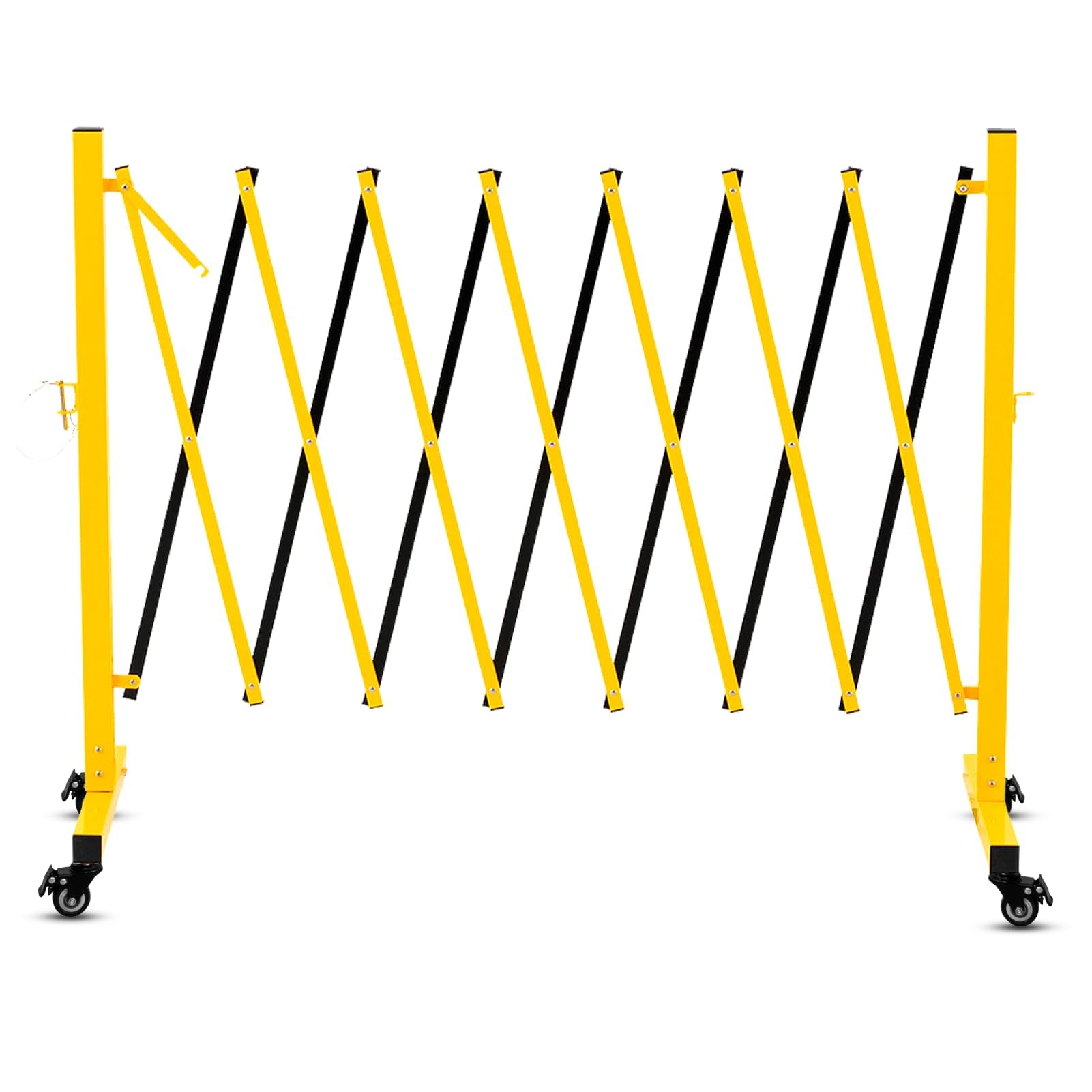 Industrielle Scherengitter Ausziehbar Outdoor 3.35m, Gelbes Und Schwarzes Absperrkette, Mobiles Absperrketten, Absperrung Ausziehbar Mit Rollen, Faltbare Ausziehbare Barrikade FüR StraßEnbau(1, 3.35m)