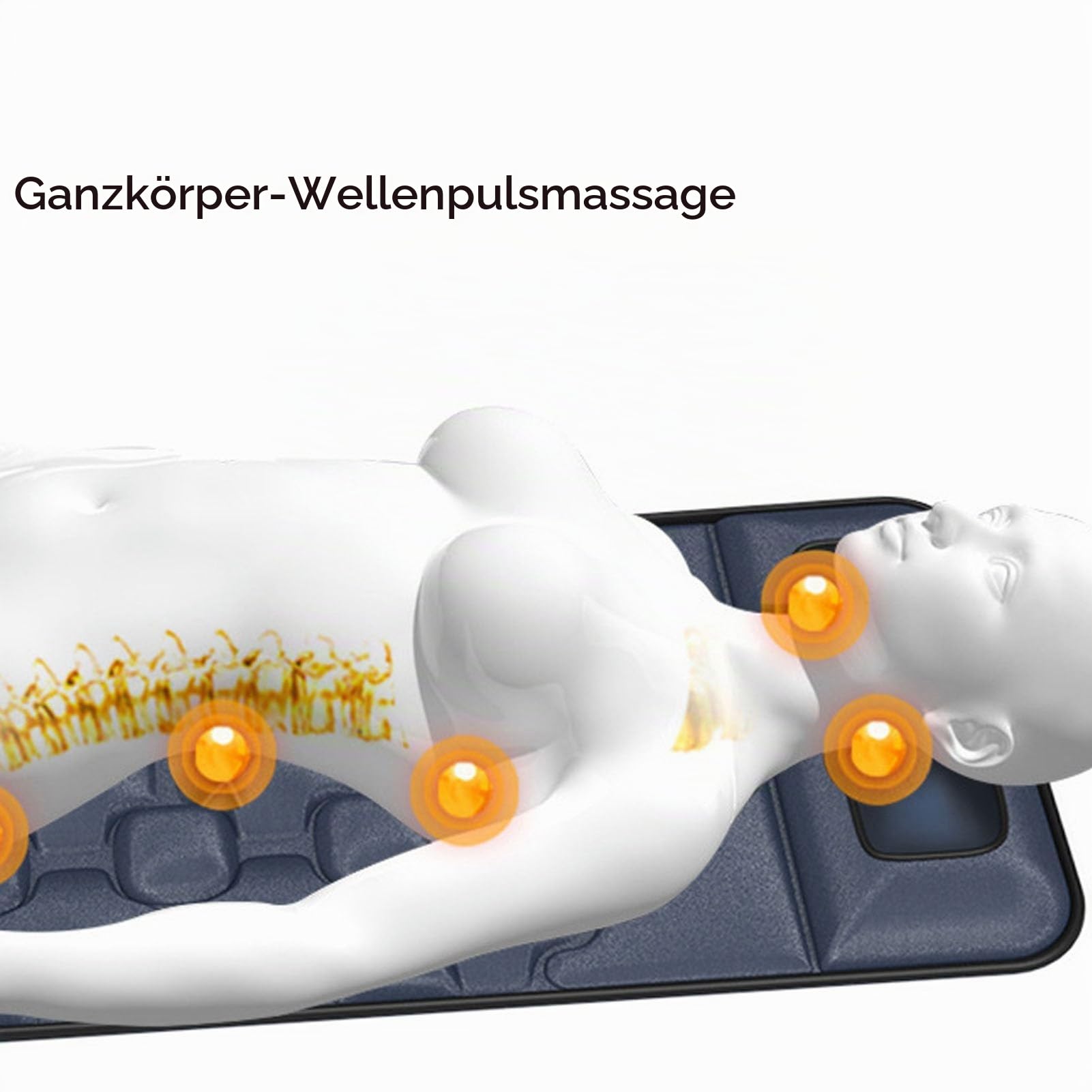 Fabater Ganzkörpermassagematte Massagesitzkissen mit Wärme, 10 Vibrationsmotoren und 9 Massagemodi, Massagegerät für Nacken, Rücken, Oberschenkel, Beine, Geschenke für Papa, Mama