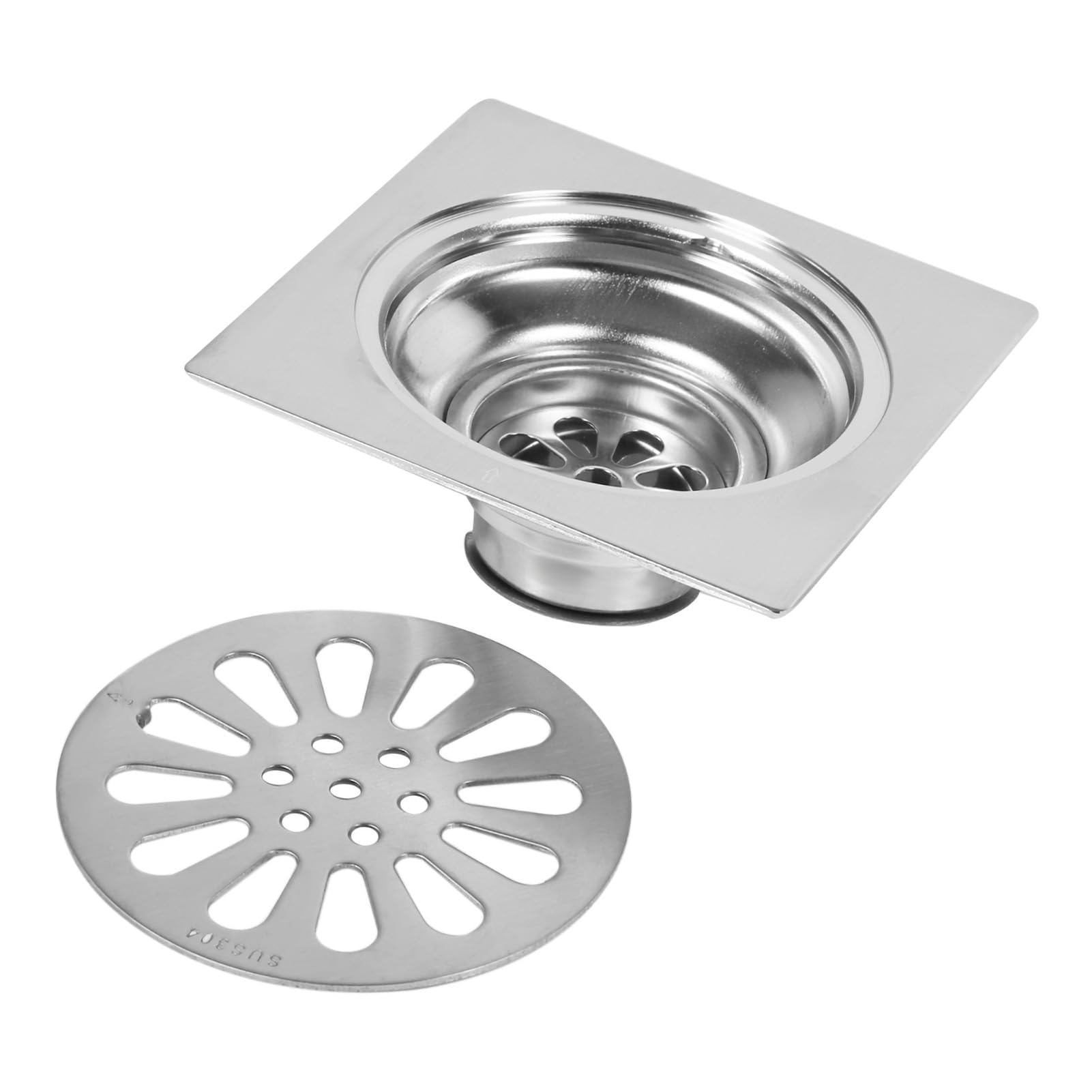 Yctze Desagüe de Suelo de Acero Inoxidable, Diseño Cuadrado (Style 3)