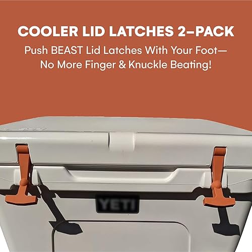 Miniatura 4 de Paquete de 2 cierres de tapa de repuesto compatibles con enfriadores duros Yeti y RTIC, diseñados y fabricados, diseño más grande y ergonómico