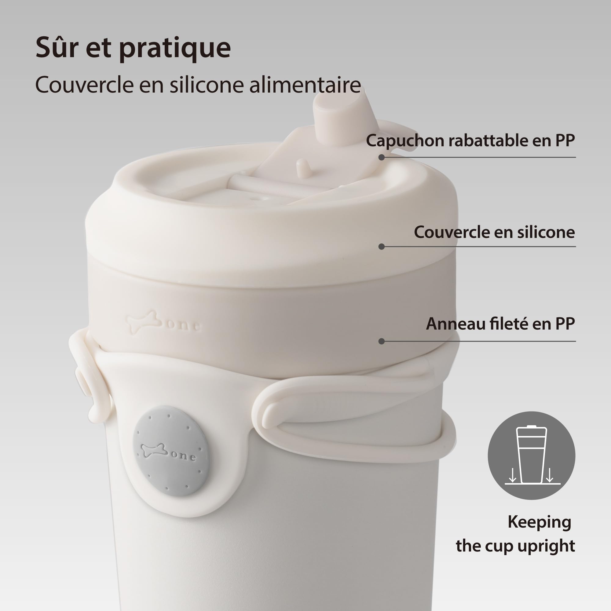 Bone Insulated Travel Tumbler,Tasse Isotherme de Voyage 750 ml – Gourde Thermos en Acier Inoxydable, Antifuite, Sans BPA, Gobelet Réutilisable pour Boissons Chaudes et Froides avec Couvercle