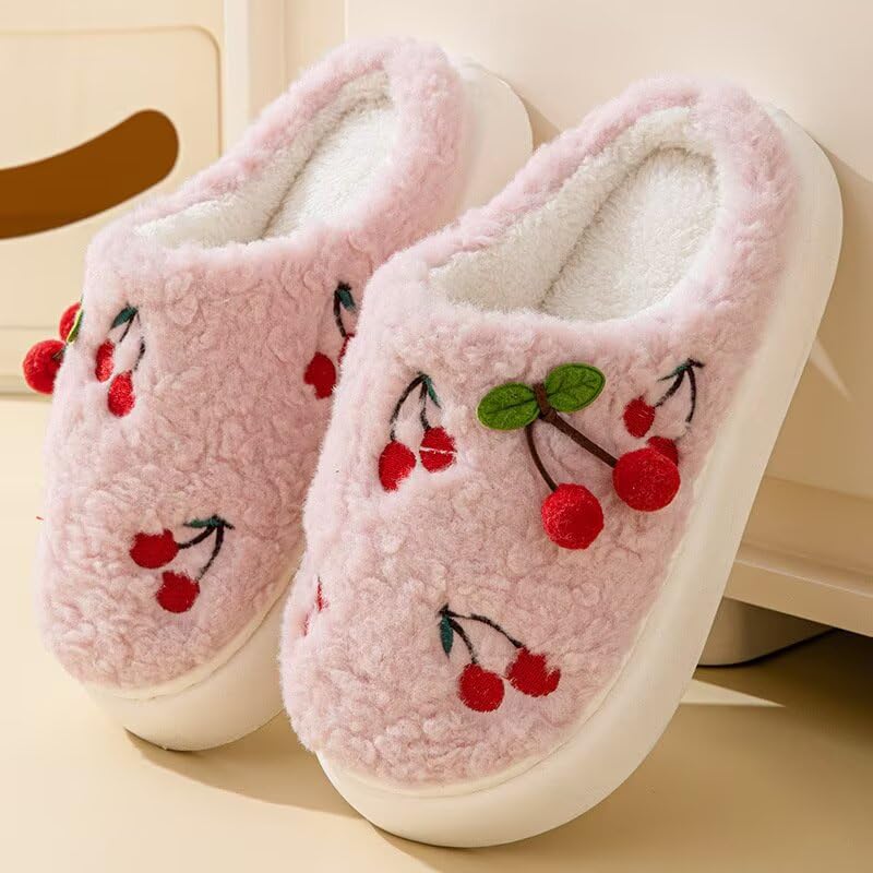 Women Cartoon Fruit Warm Cotton Slippers for Winter Indoor Home Bedroom Walking Hotel2