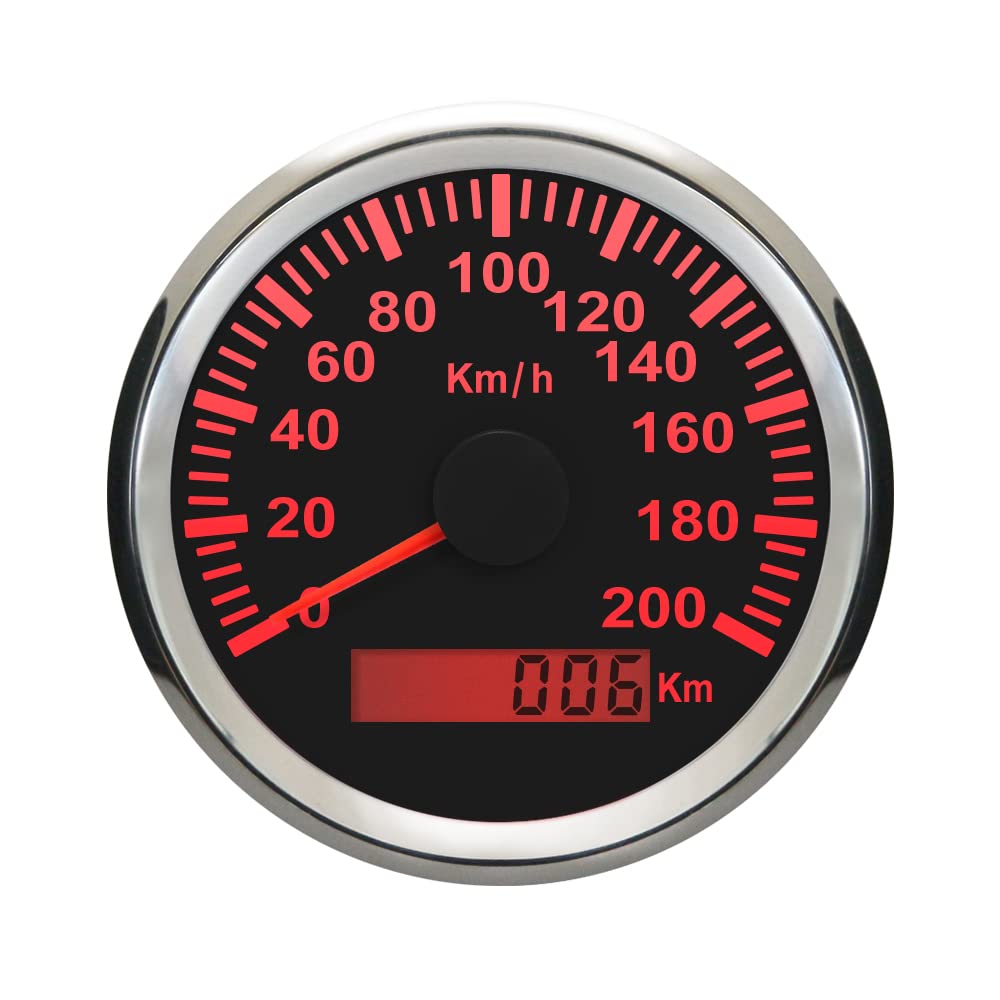 ELING Contachilometri GPS impermeabile 200KM/H per buggy moto auto con retroilluminazione 85mm 12V/24V