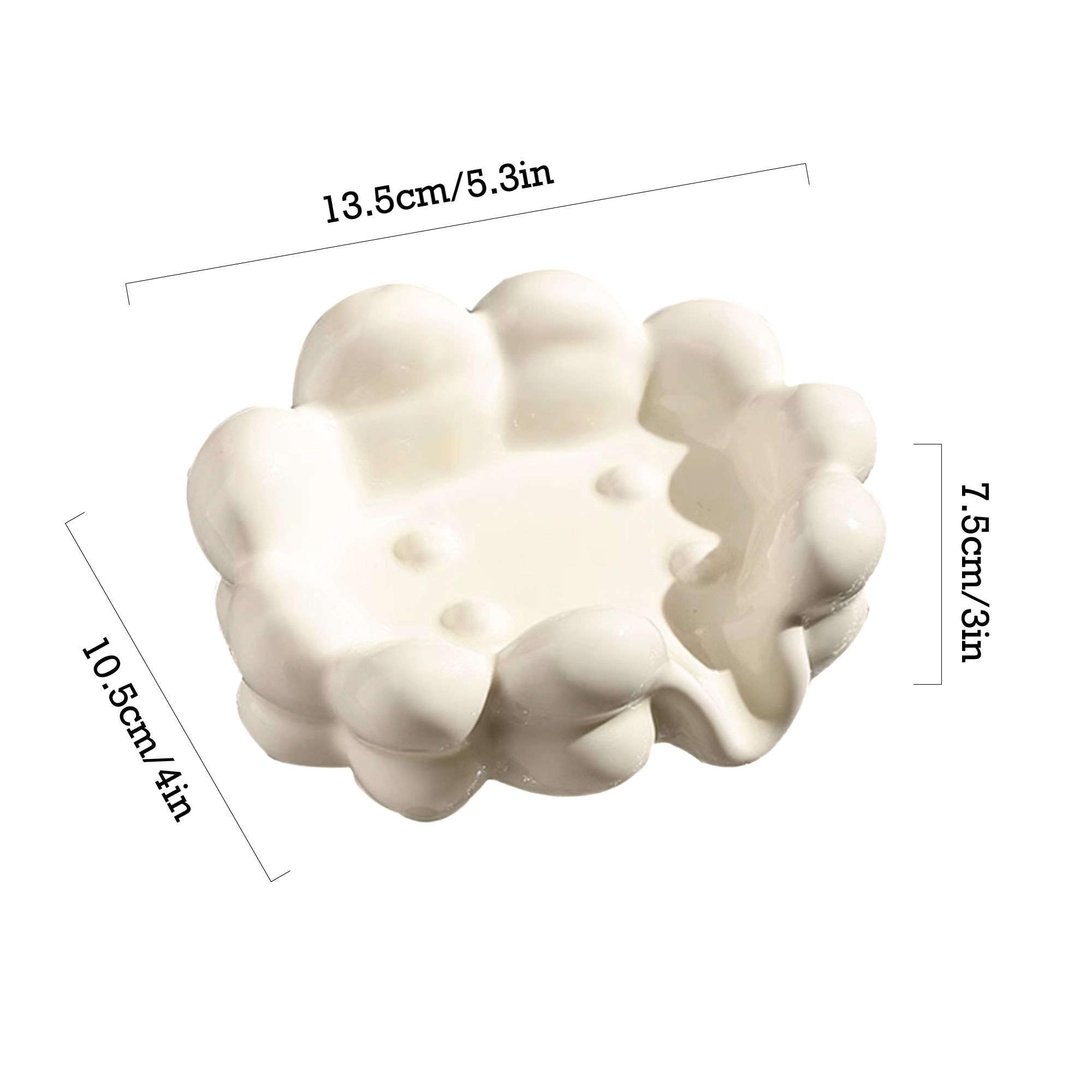Jabonera * Jabonera/Soporte de espuma, Jaboneras de cerámica con diseño creativo, Jabonera de porcelana, for baño y cocina - Blanco - 13,5 x 10,5 x 7,5 cm(Wit)