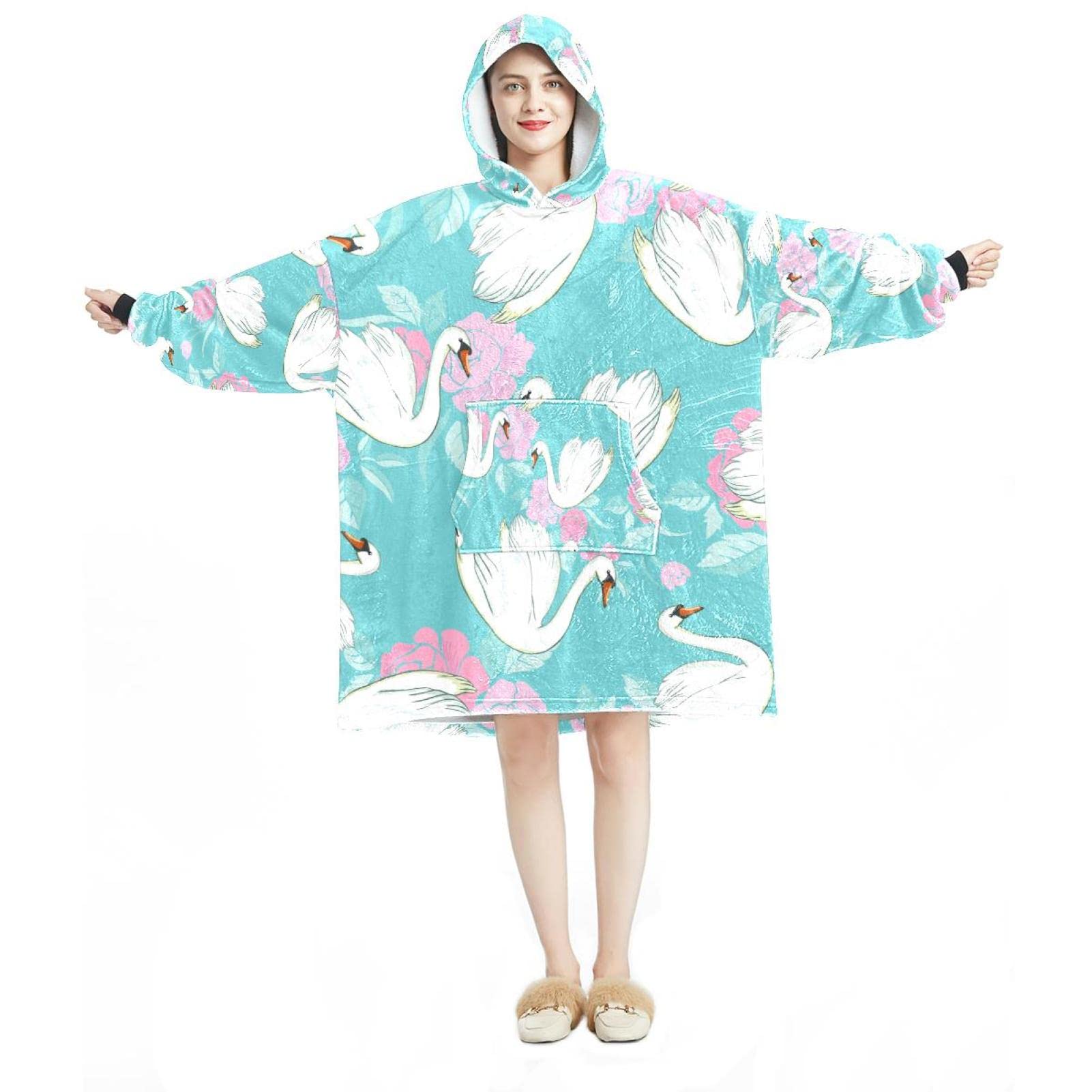 Oversized Hoodie Deken Draagbare Deken Voor Vrouwen en Mannen, Deken Sweatshirt Superzachte Gezellige Warme Hoodie, Capuchontrui Voor Dames Volwassenen Meisjes Tieners (Regenboog Paard-adults