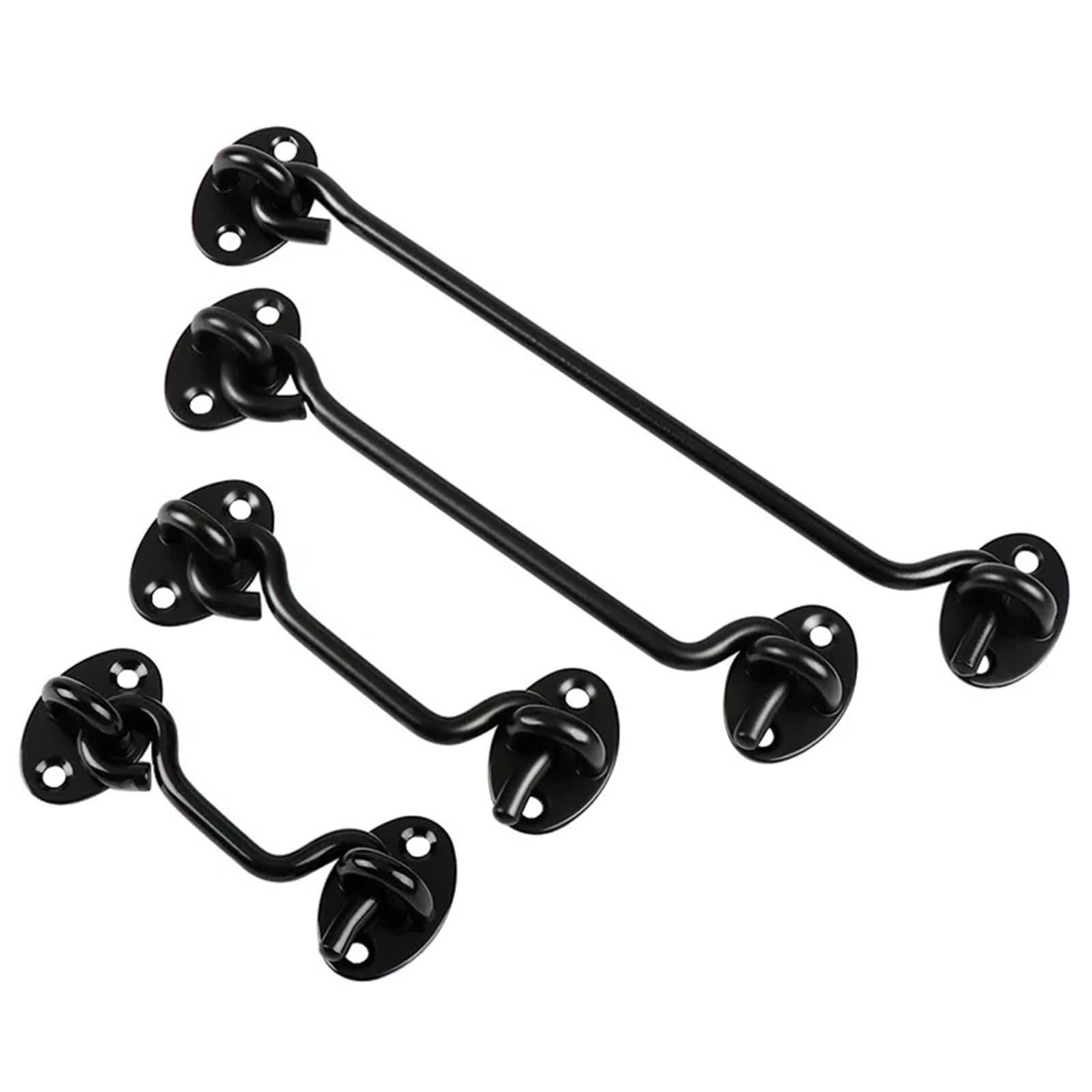Zntihz Black 4Pcs Stainless Steel Cabin Hook Solid Vintage Barn Door Lock And Window Buckle Sliding Household Latch Hardware For Wooden Doors,Windows(,3Inch)