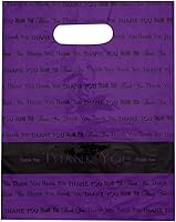 Vista 4 de 12x15 negro "Gracias" troquelado mango bolsas de plástico 50/cs