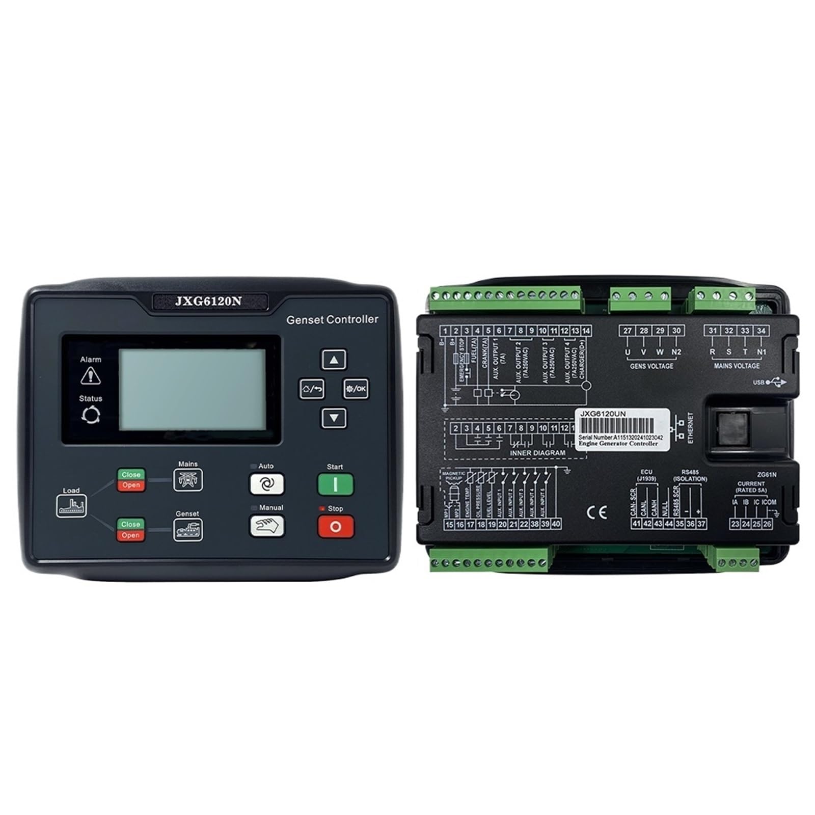 ZXAOMMBEA HGM6120N AMF Generator Auto Start Stop Controller LCD Control Module Panel Circuit Board Diesel Genset Parts