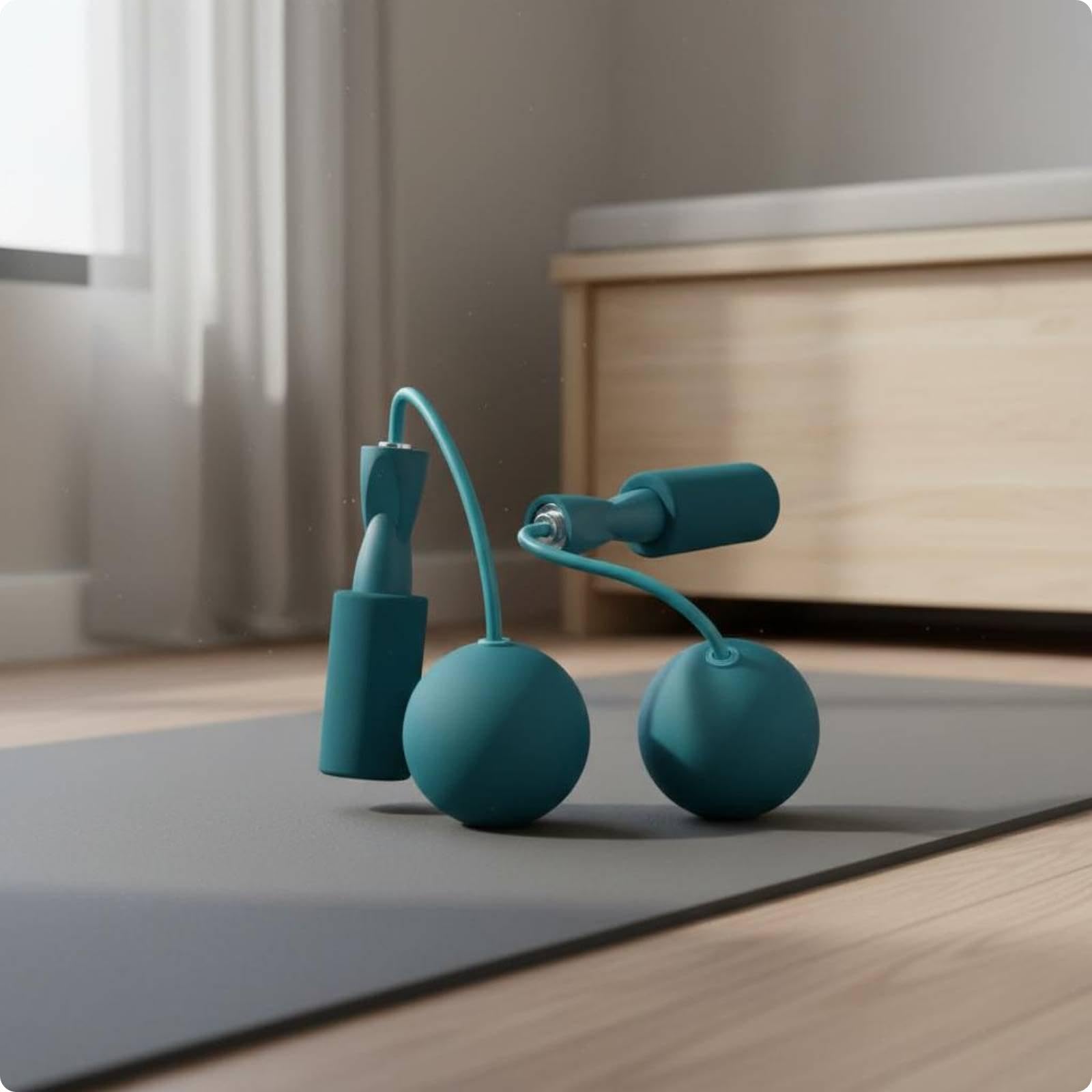 Corde à Sauter Lestée Polyvalente (Lot de 4) - sans Fil - Équipement de Fitness