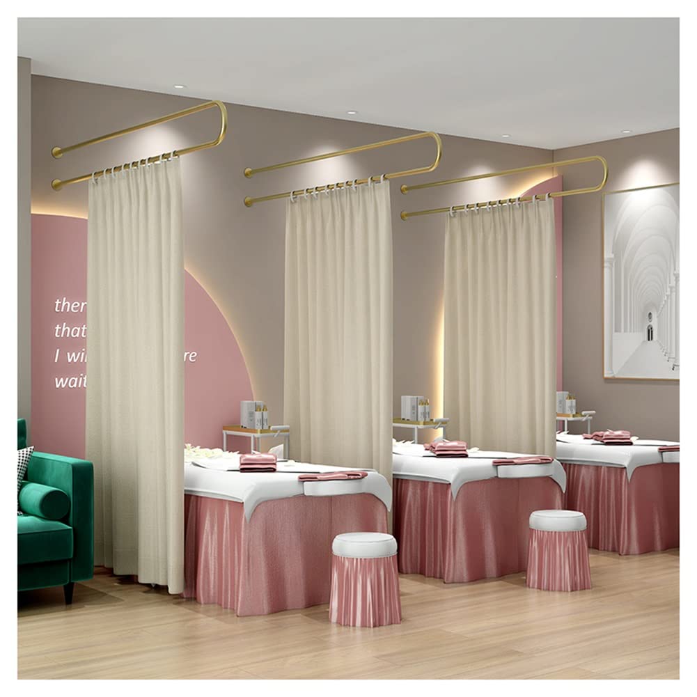 Cloison de séparation - Cloison d'intimité - Cloison pour Salon/Salon de beauté/Salle de réunion - avec Barre de séparation métallique (Couleur : Noir, Taille : 200 cm)