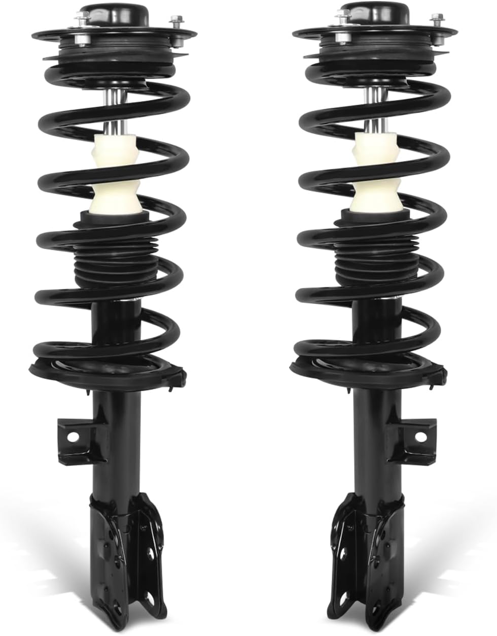 Pair of Factory Style Front Coil Spring Shock Strut Mount Assembly Compatible with Chevy Equinox Pontiac Torrent Saturn Vue 2.4L 2007-2010, Left and Right, Matte Black Powdercoat