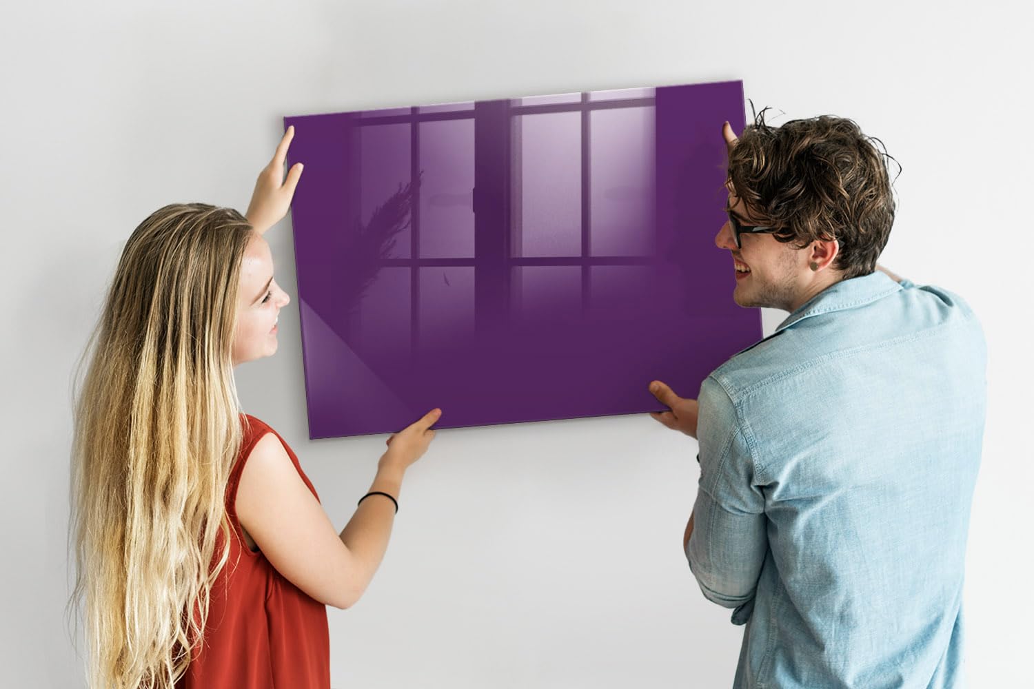 Magnettafel für Schule Gastronomie und Büro 100x70 Violette Farbe | Pinnwand | Glas | Memo | Organizer | Planer | Sicherheitsglas | Paneel | Infoboard | Wochenplaner | Terminkalender
