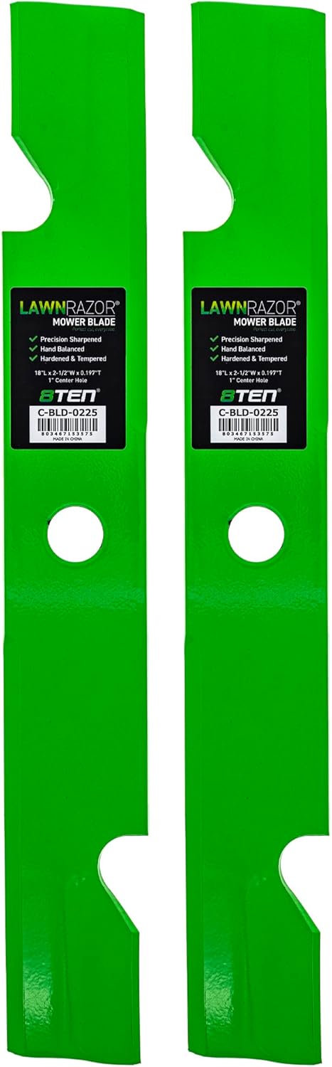 8TEN LawnRAZOR Blade Set for Exmark Toro Turf Tracer Metro Staris S E Series 36" 103-6402-S 109-6873 (Notched High Lift)