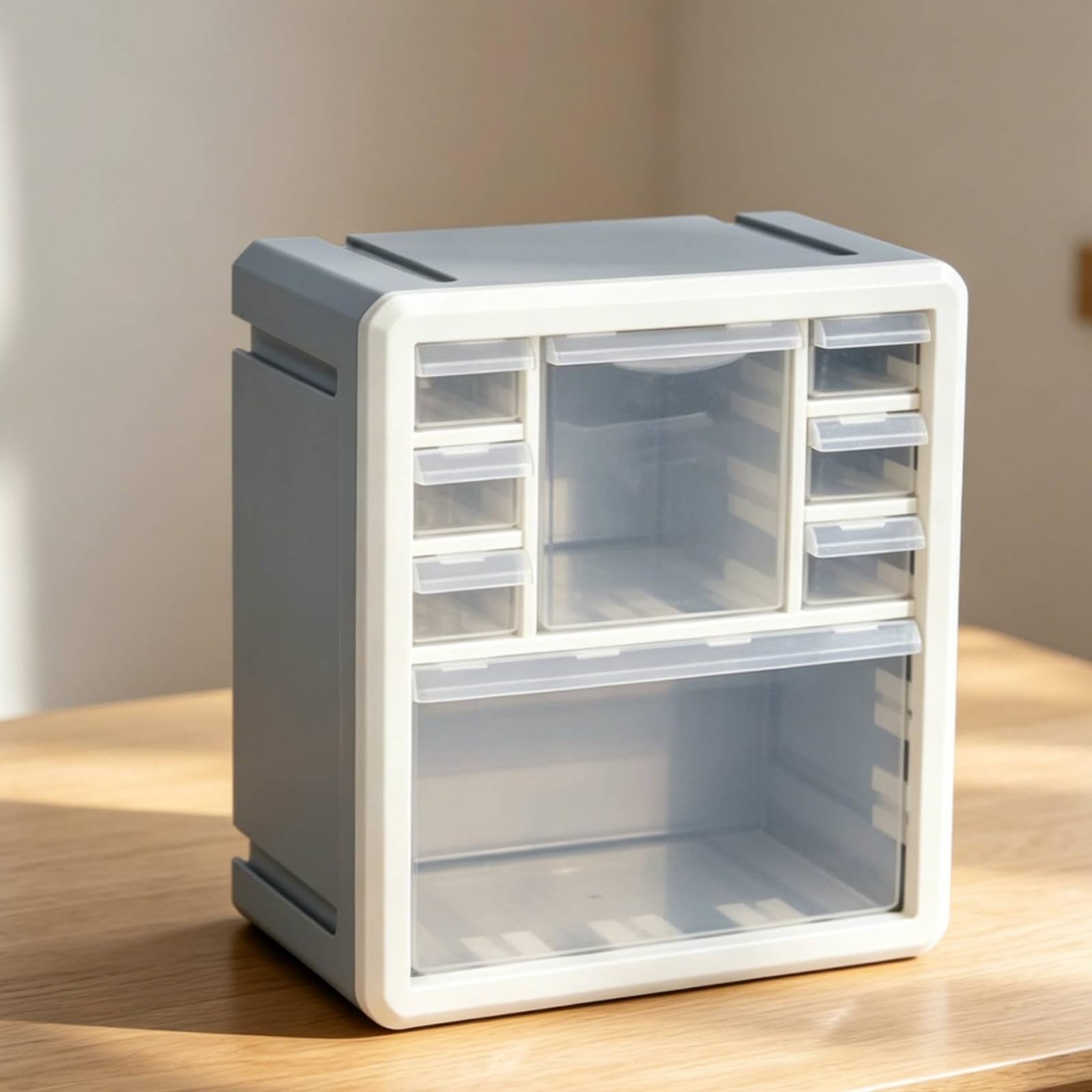 Plastica Mobili Contenitori Compatta Organizzatore a Cassetti Cassetti Trasparenti Cassettiera da Scrivania, Nero